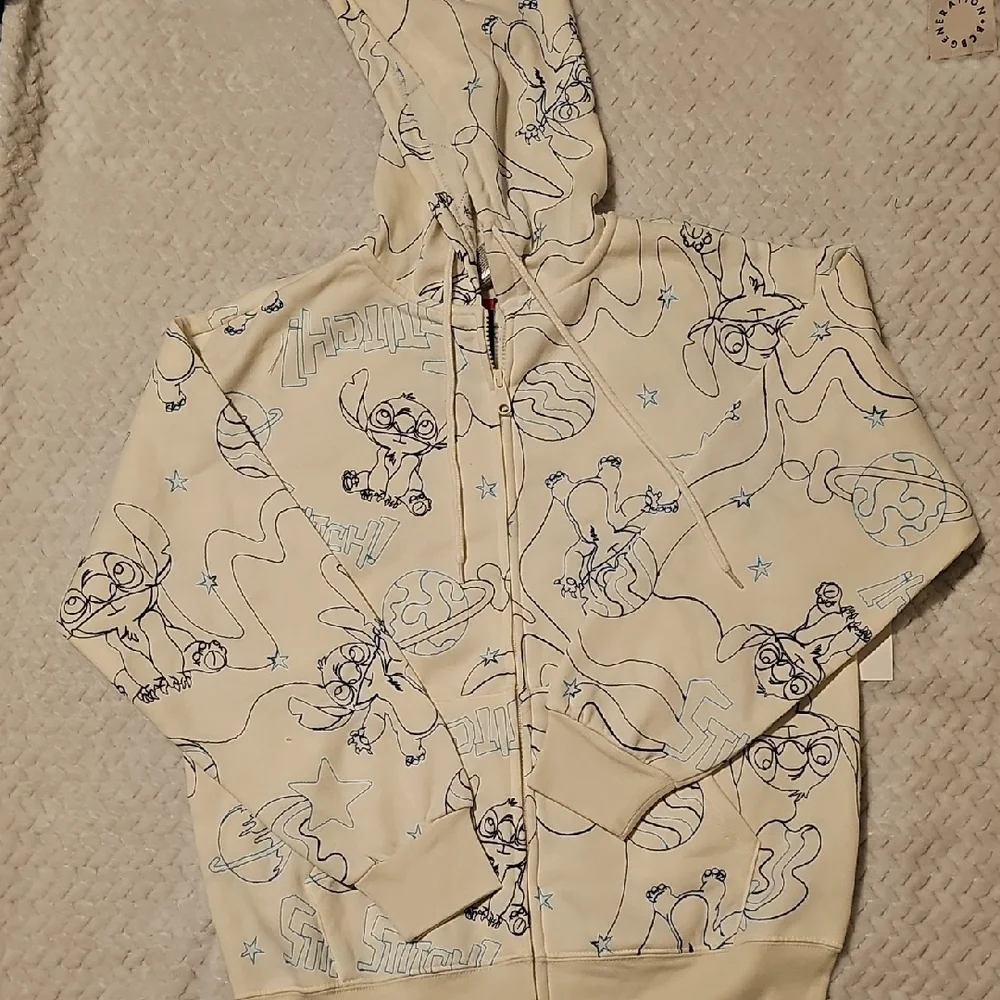 Disney Cream Sweatshirt with Intricate Embroidery
